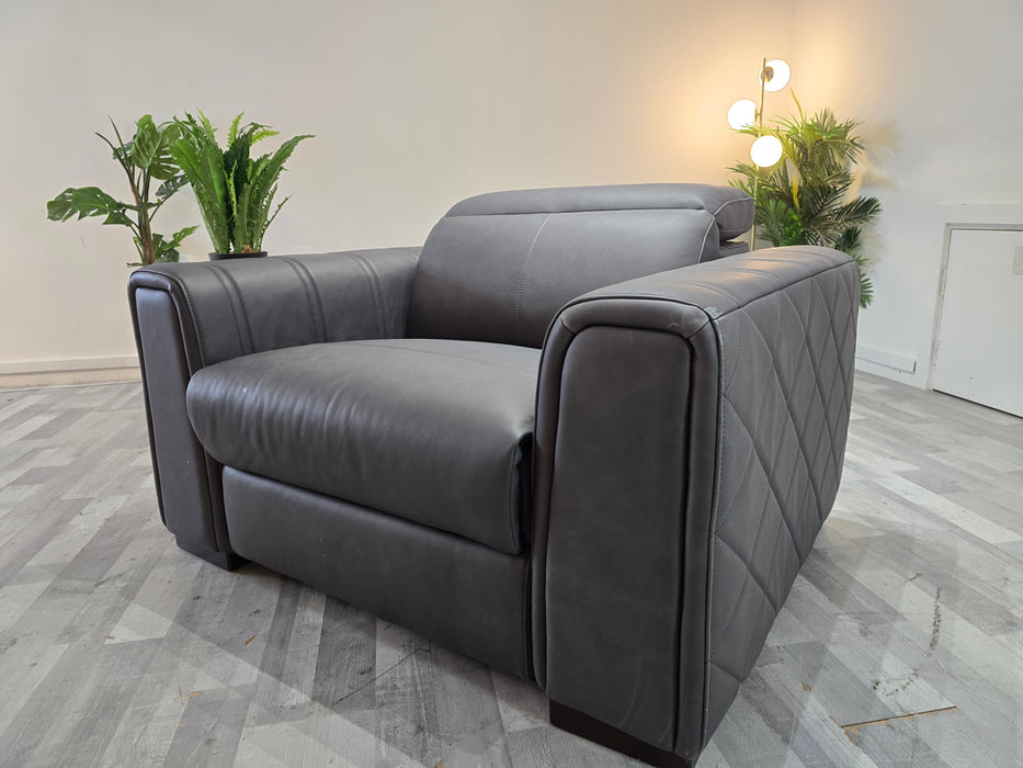 Mason 1 Seater - Relaxed Matt Leather Charcoal