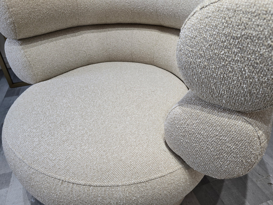 The Fitzrovia 1 Seater - Fabric Accent Chair -  Boucle Natural All Over Without Trim