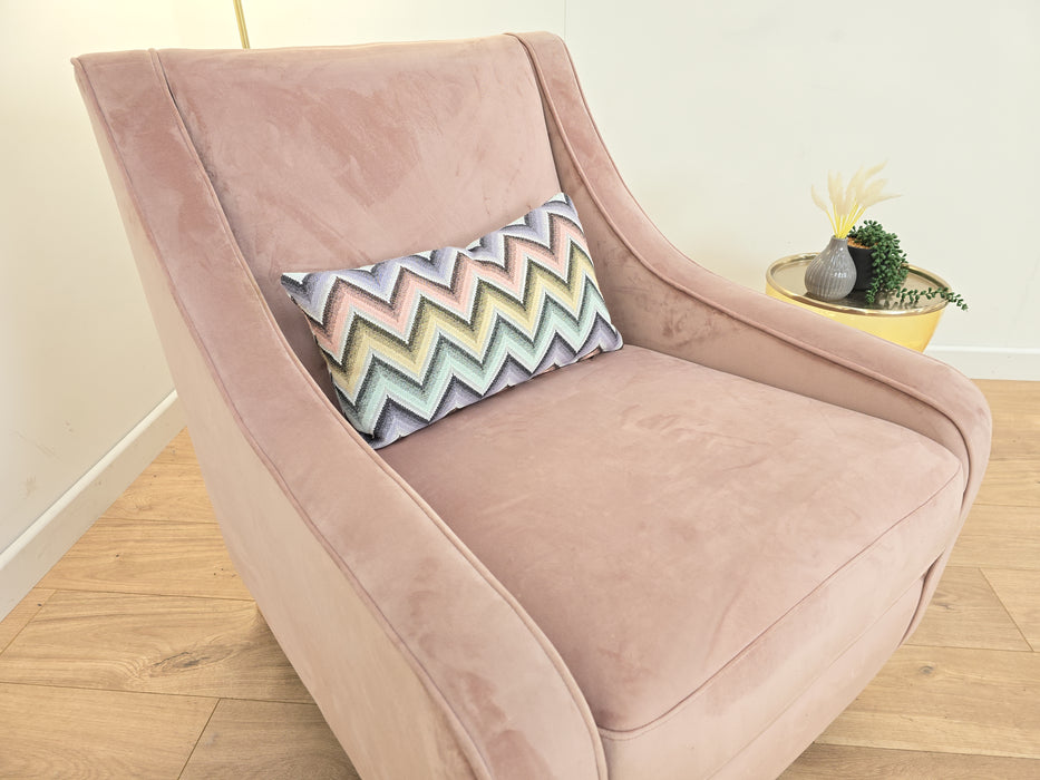 Niko Accent Chair - Fabric- Velvet Pink