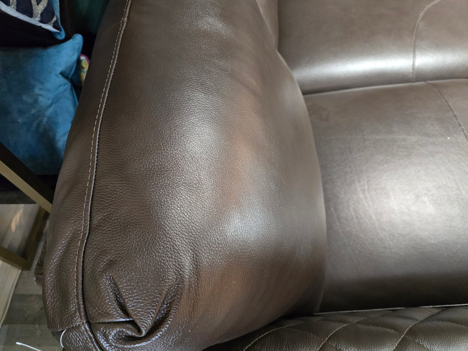 Mazzini 1 Corner 3 - Leather Sofa - Dakota Mahogany (J27)