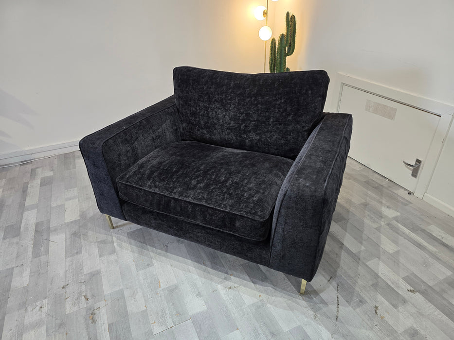 Rococo 1 Seater - Fabric Chair -  Verbier Black Mix