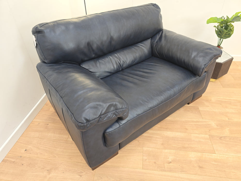 Santino Loveseat - Leather - Caruso Blue Admiral