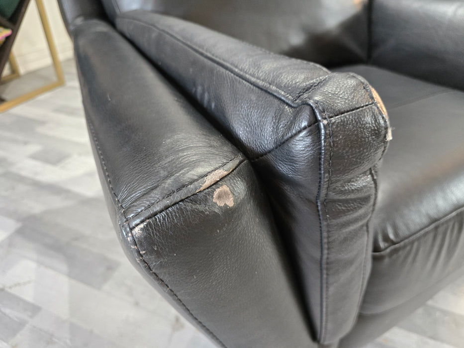 Fellini 1 Seater - Leather Chair - Hampshire Black