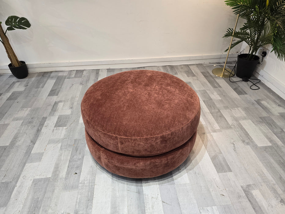 Nobu Footstool Designer - Fabric - Burnt Sienna