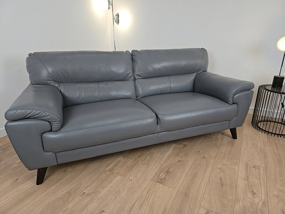 Adriana 3 Seat - Leather Sofa  - Fossil Grey