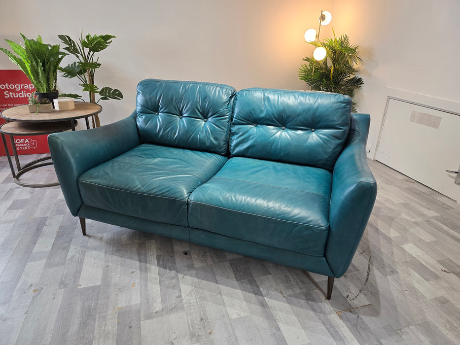 Cordelia 2 Seater - Leather Sofa - Indiana Teal