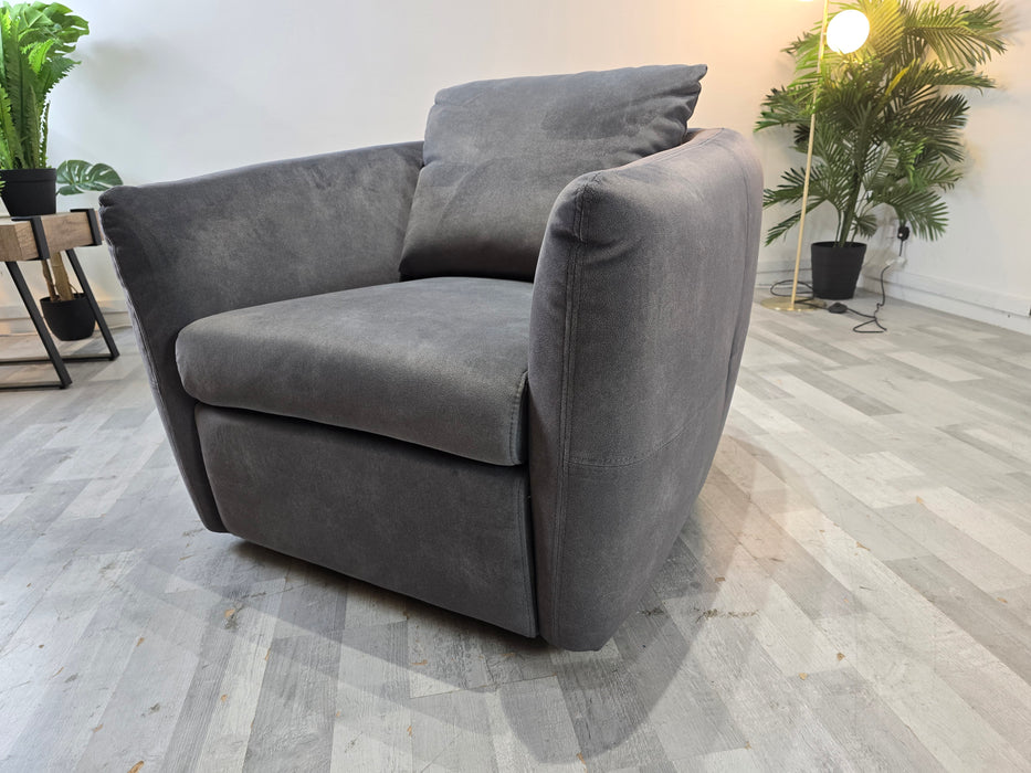 Marvella Swivel Chair - Lifestyle Flecked Fabric Charcoal