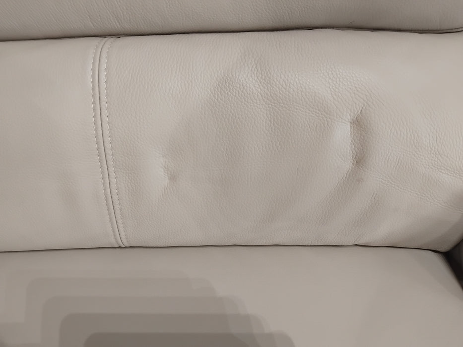 Sofology The Fratelli Leather 2.5 Seater Power Recliner/Headrest in Trusty Embossed Bone China