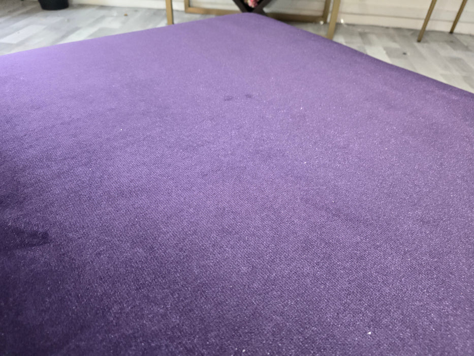 Cricket Combi Footstool - Fabric -   Purple Velvet All Over