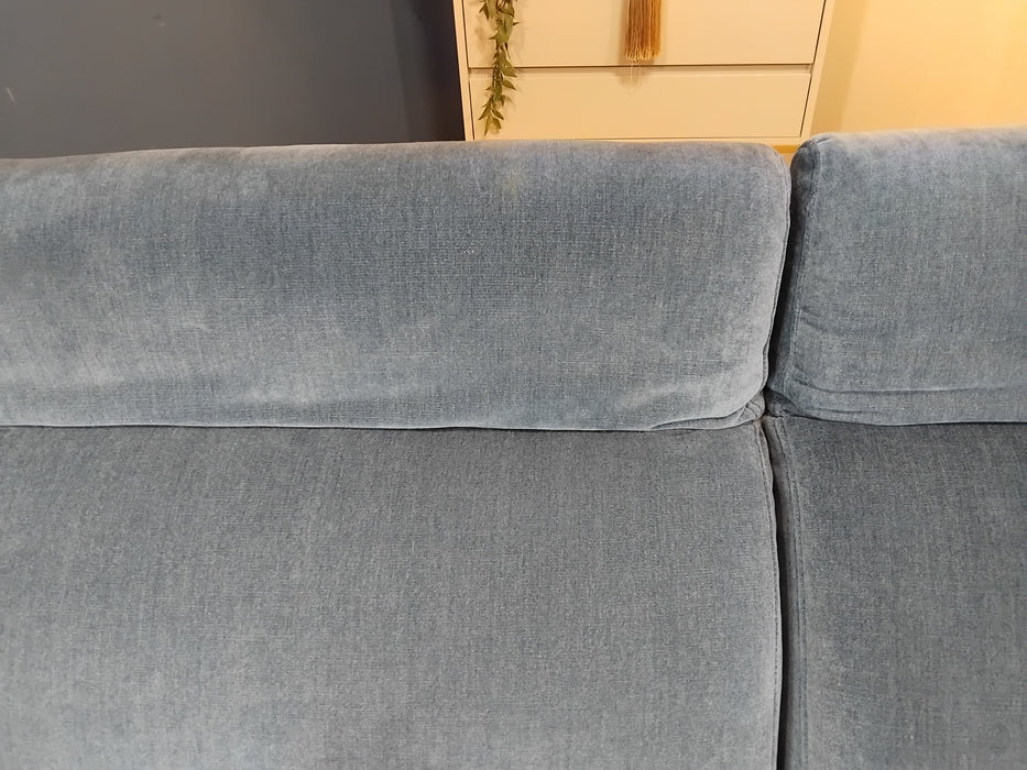 Sofology Kingsbridge Fabric 2.5 Seater Power Recliner/Headrest in Relaxed Chenille Denim