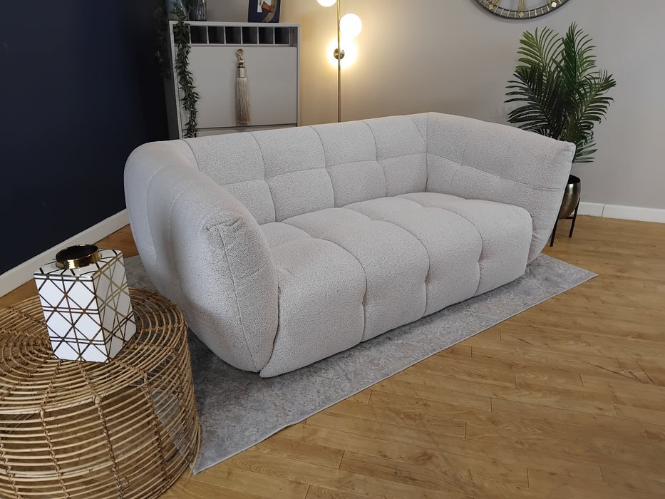Sofology The Lunar Fabric 2 Seater in Woven Boucle Moonstone