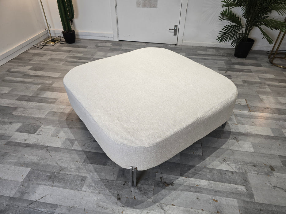 The Westwood Designer Footstool - Soft Boucle Ecru All Over