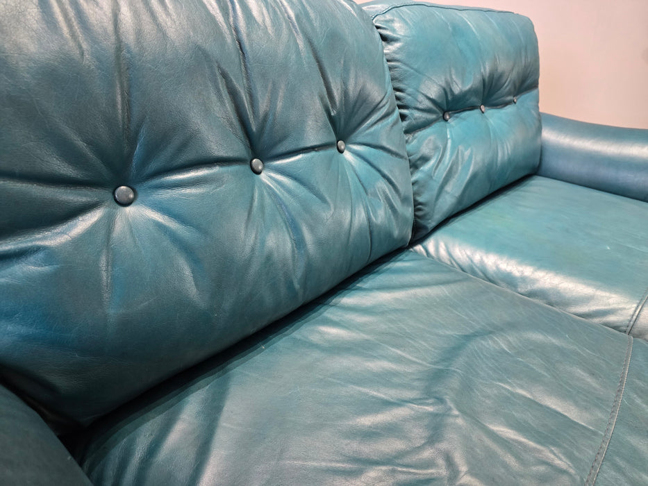 Cordelia 2 Seater - Leather Sofa - Indiana Teal