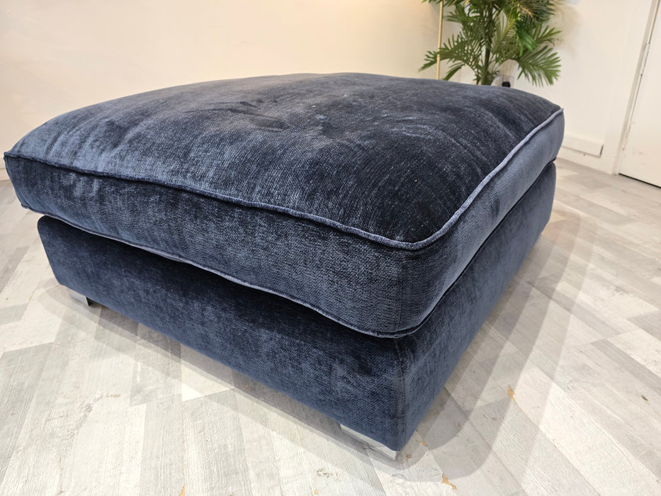 Cavalli  Fabric  Footstool - Blanik Denim All Over