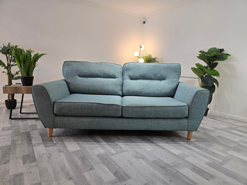 Hetty 3 Seater - Fabric Sofa - Linoso Duck Egg