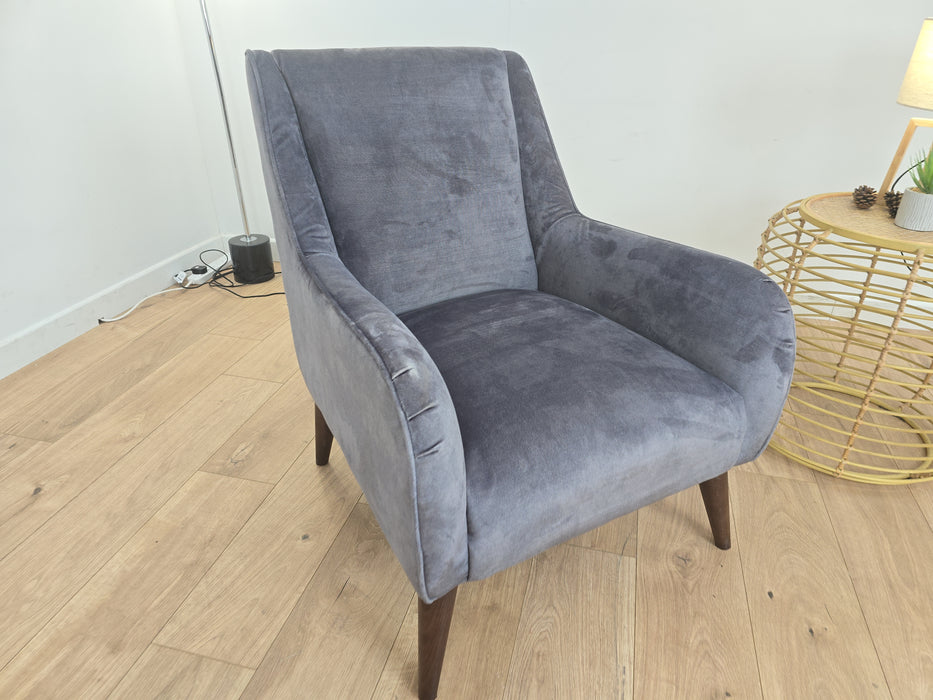 Topham - Fabric Accent Chair - Velvet Grey