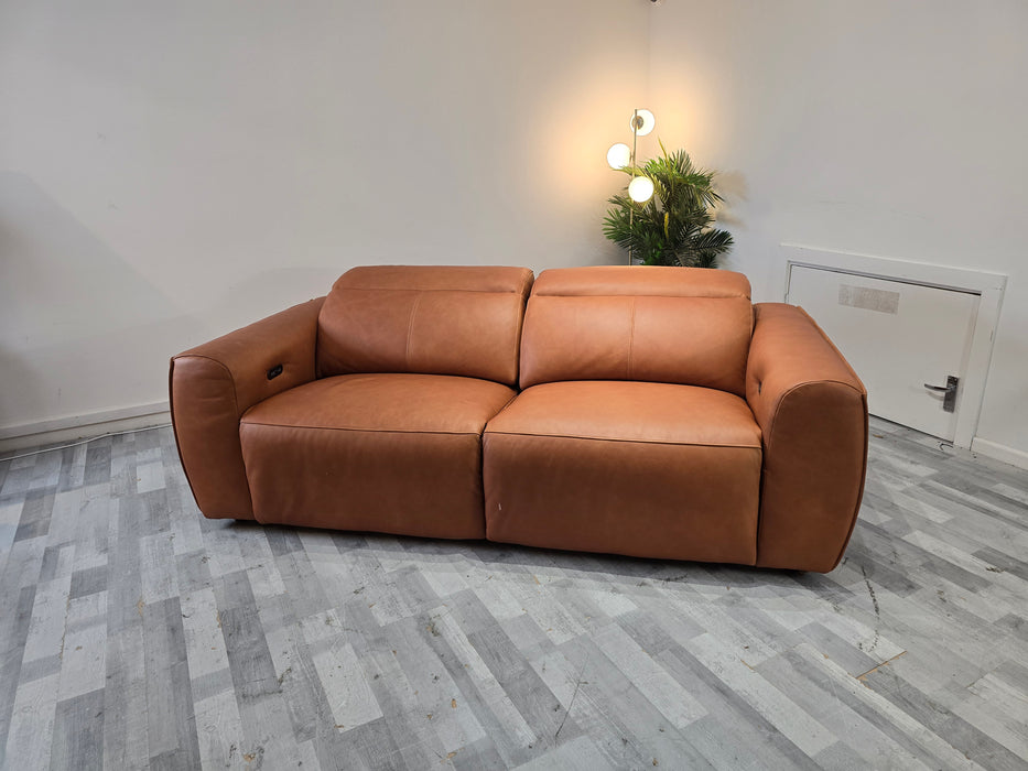 Bohemia 3 Seater - Leather Pow Rec Sofa - Tan