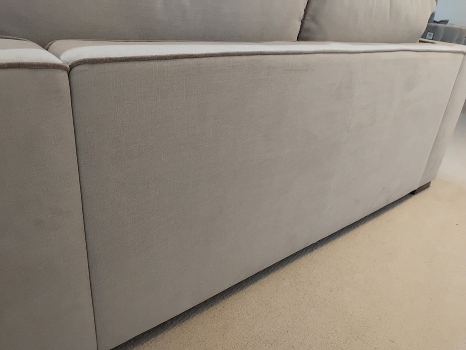 Sofology Russo Fabric 3 Seater in Soft Chenille Contrast Piping Linen Mix