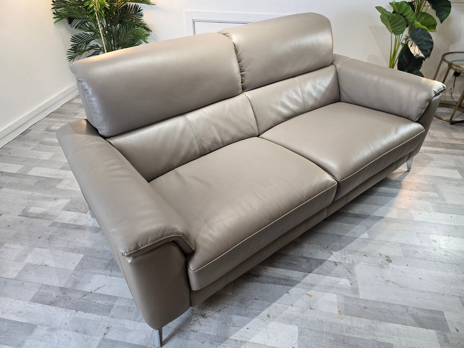 Illinois 3 Seater - Trusty Soft Sheen Leather Taupe