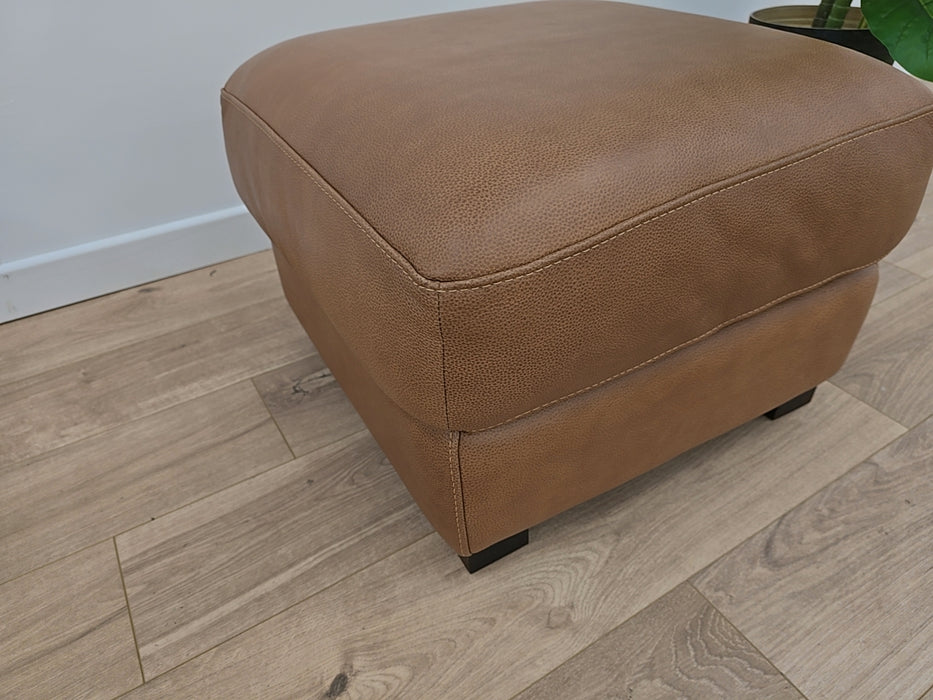 Santino - Leather Footstool  - Apollo Tan