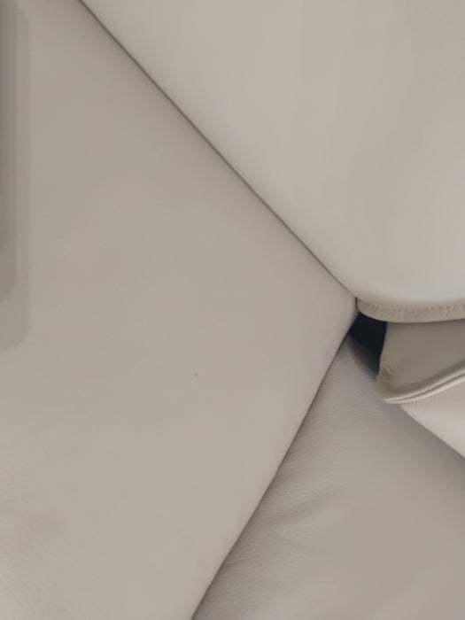 Sofology Premiere Leather 2.5 Seater Power Recliner/Headrest in Trusty Embossed Bone China