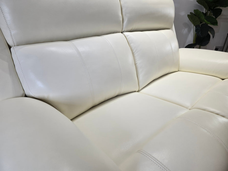 Gracie 2 Seater - Trusty Sheen Leather White - Power Recliner