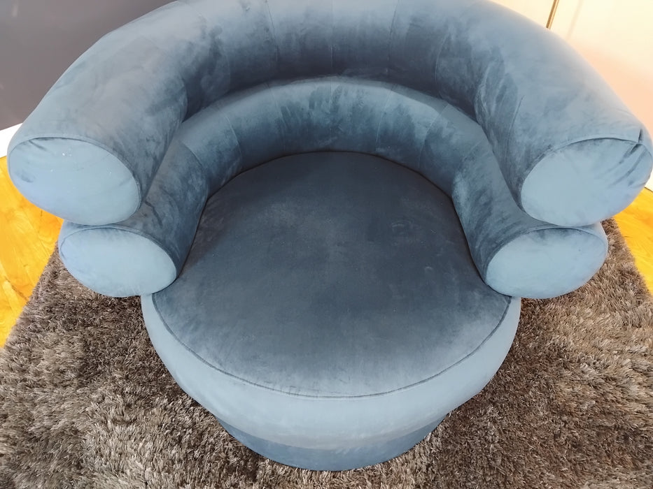 Sofology The Fitzrovia Fabric Accent Chair in Matt Velvet Navy Without Trim