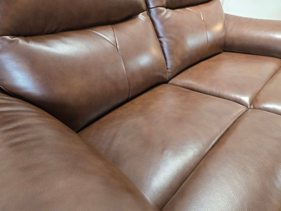 Albion 2 Seater - Leather Sofa - Chocolate - Manual Recliner