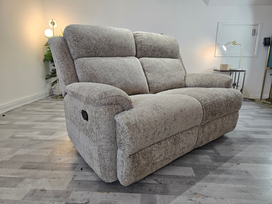 Gracie 2 Seater - Hopsack Chenille Linen - Manual Recliner