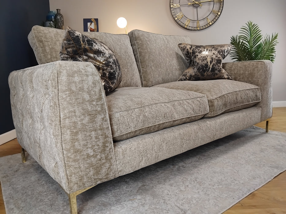 Sofology Rococo Fabric 2 Seater Full Back in Verbier Gold Mix