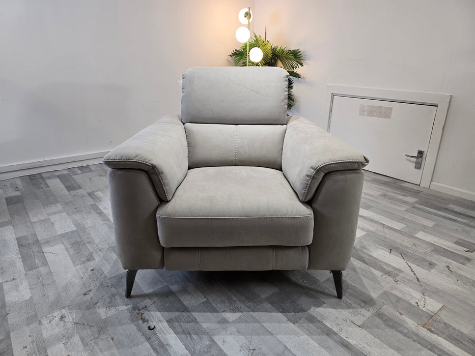 Illinois 1 Seater - Lifestyle Textured Fabric Grey - Power Recliner