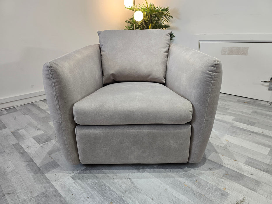 Marvella Swivel Chair  - Lifestyle Flecked Fabric Stone