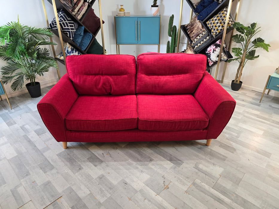 Hetty 3 Seater - Fabric Sofa - Linoso Red