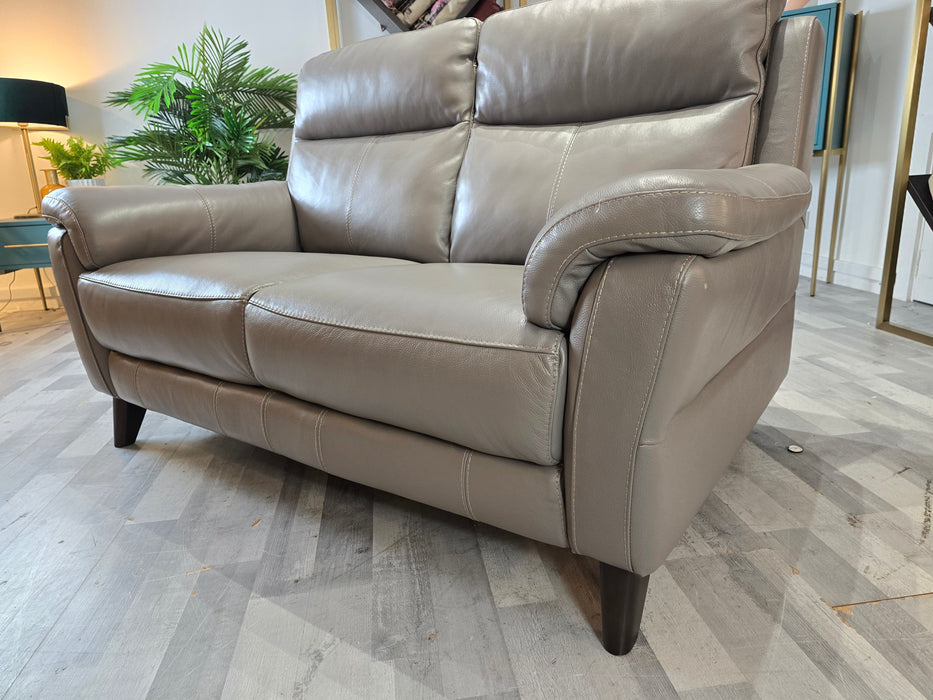 Lucca 2 Seat - Leather Sofa - Le Mans Fossil Grey