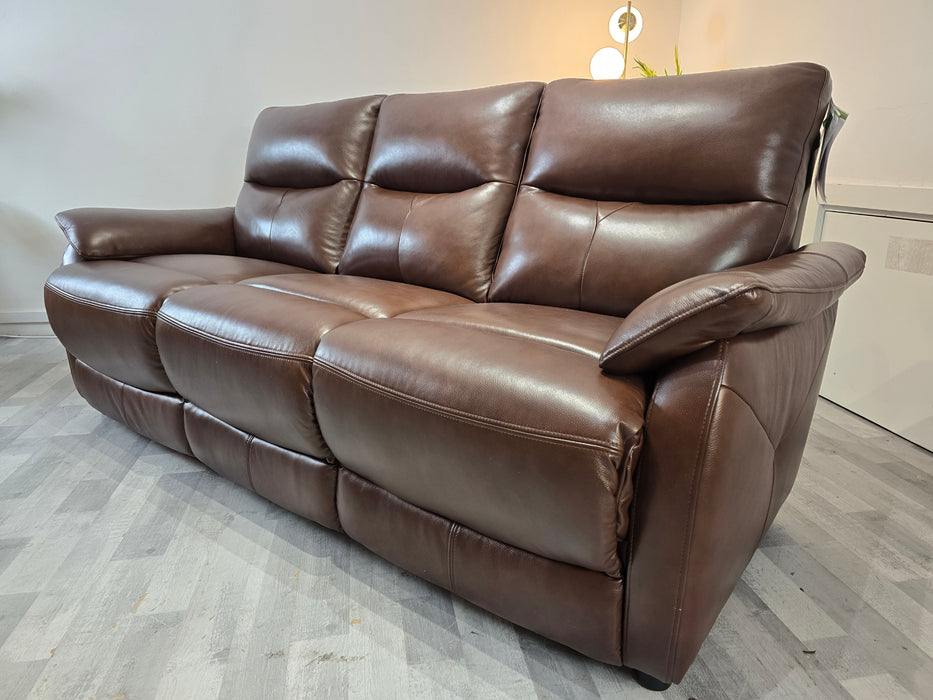 Albion 3 Seater - Trusty Sheen Leather Chocolate