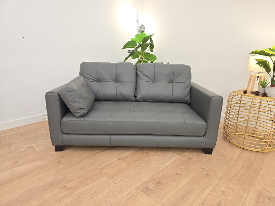 Mox 2 Seater Sofa - Leather - Grey