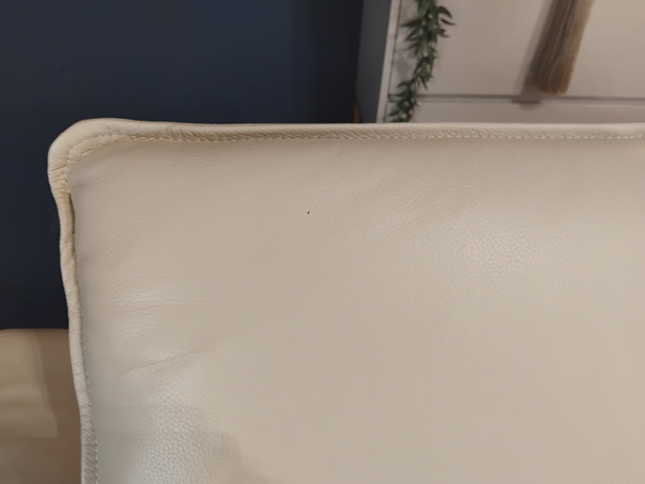 Sofology Premiere Leather 2.5 Seater Power Recliner/Headrest in Trusty Embossed Bone China