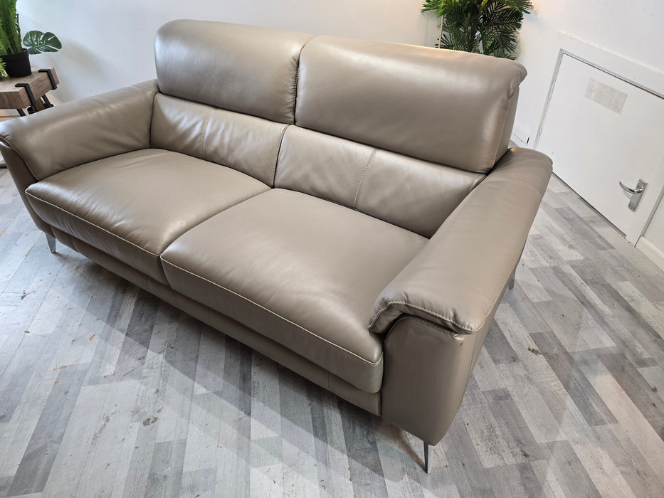 Illinois 3 Seater - Trusty Soft Sheen Leather Taupe