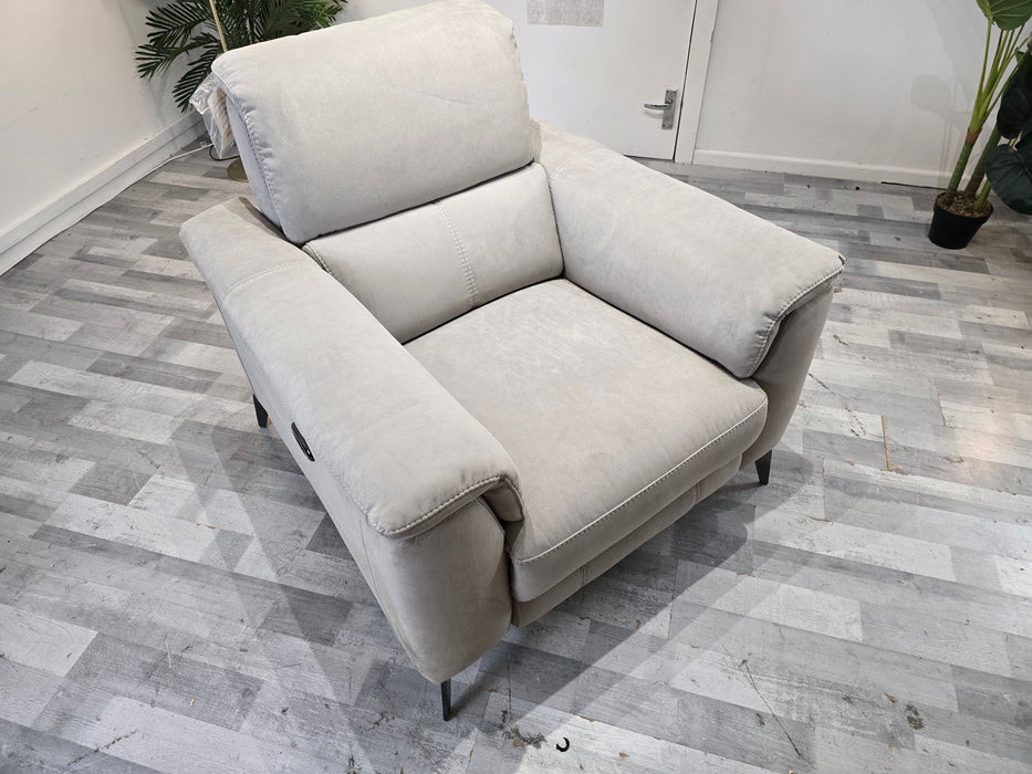 Illinois 1 Seater - Lifestyle Textured Fabric Grey - Power Recliner