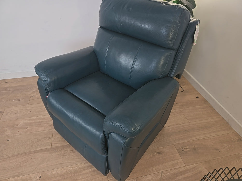 Navona - Leather Power Reclining Chair - Dark Grey