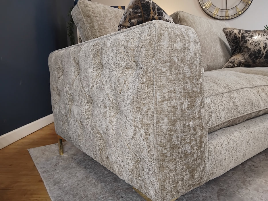 Sofology Rococo Fabric 2 Seater Full Back in Verbier Gold Mix