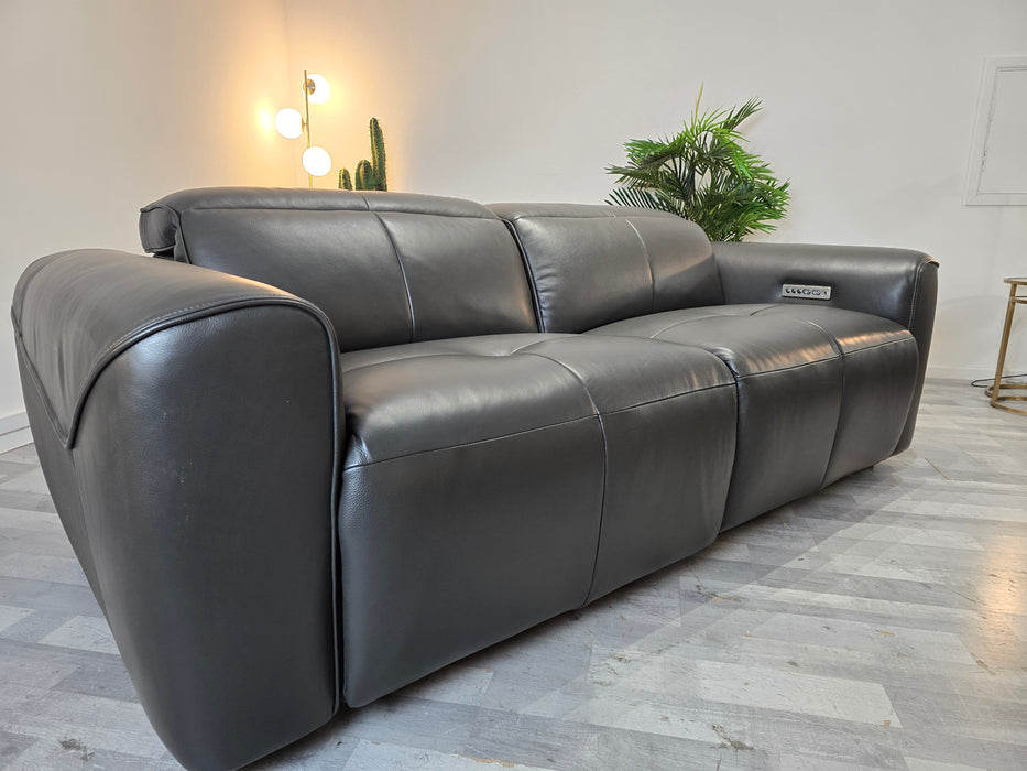 The Riviera 2.5 seater - Power Recliner - Trusty Embossed Leather Charcoal