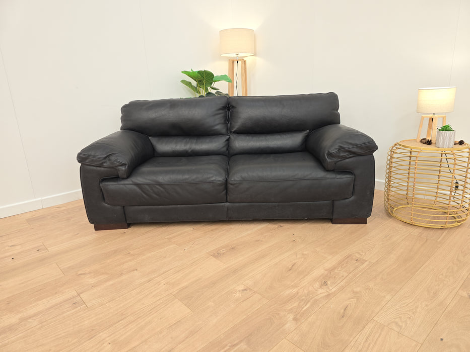 Santino 2 Seater Sofa - Leather - Utah Black
