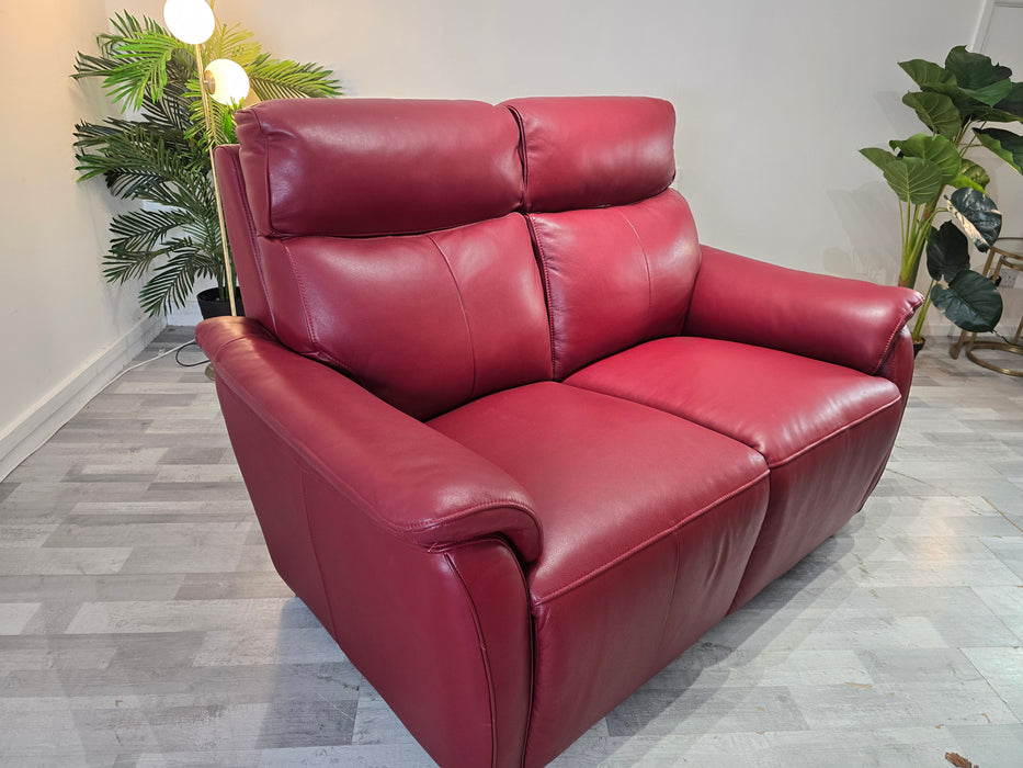 Parker 2 Seater - Trusty Sheen Leather Cranberry