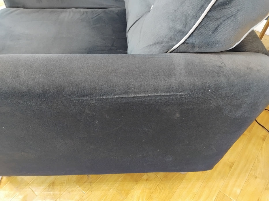 Sofology Cricket Fabric Chair in Charcoal Velvet Mix