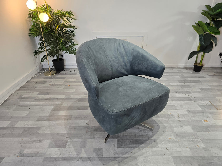 The Adler Swivel Chair -Fabric - Green