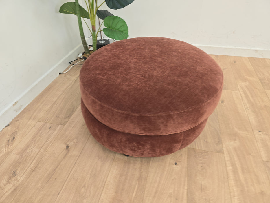 Nobu Footstool Designer - Fabric - Burnt Sienna