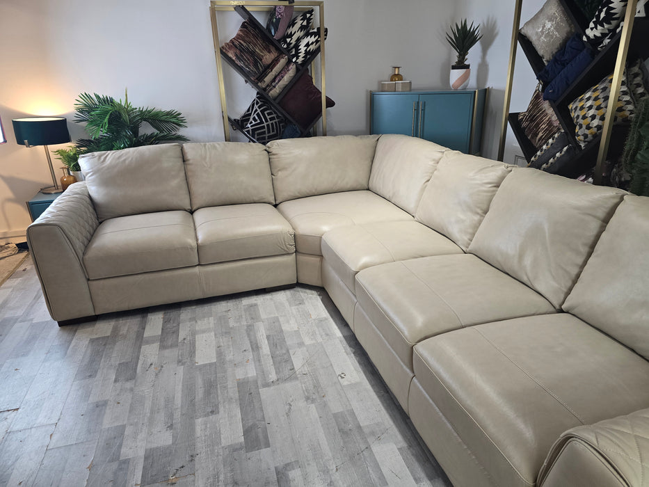 Mazzini 2 Corner 3 - Leather Sofa - Dakota Ice (J27)