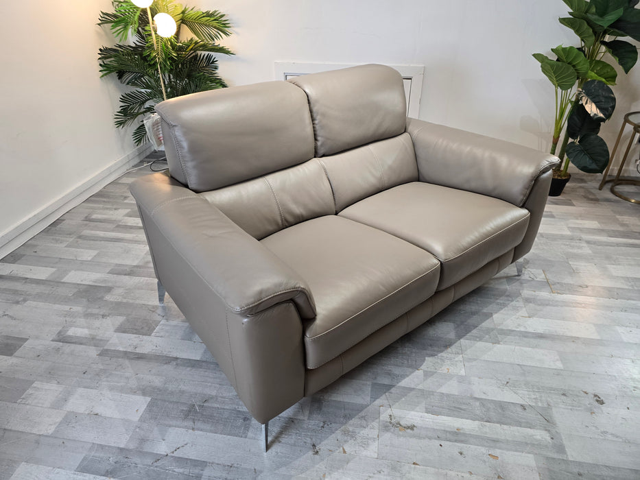 Illinois 2 Seater - Trusty Soft Sheen Leather Taupe