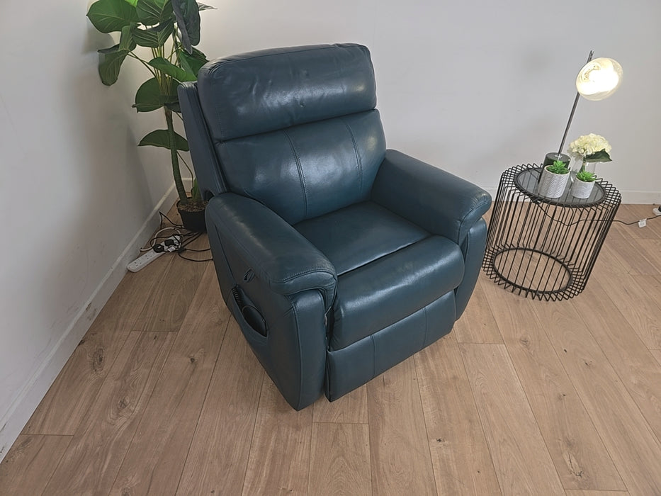 Navona - Leather Power Reclining Chair - Dark Grey